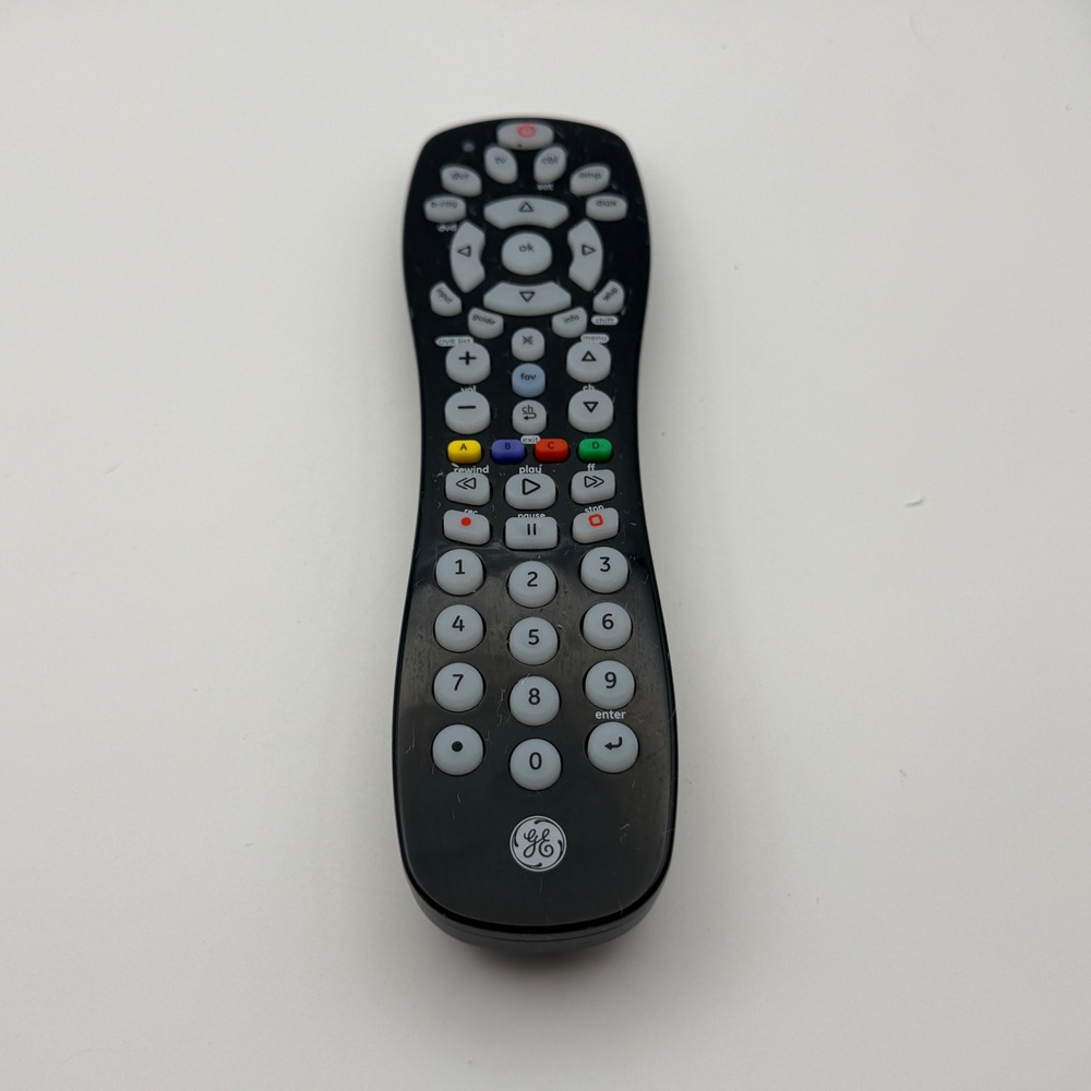 GE Universal Remote Control 24922 CL6 7252 Black 4-Device TV DVD Blu-ray Cable